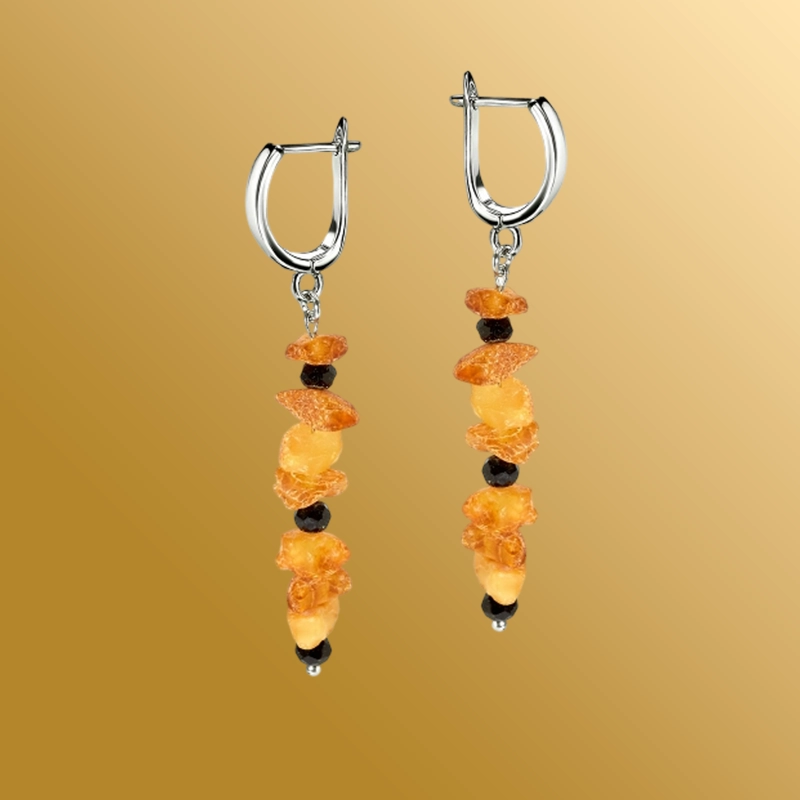 Серьги с лечебным янтарем